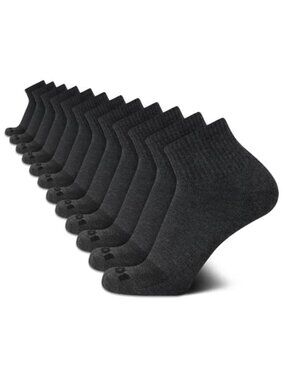 Mens Athletic Ankle Socks 12 Pack Moisture Wicking Cushioned Quarter Running Gym